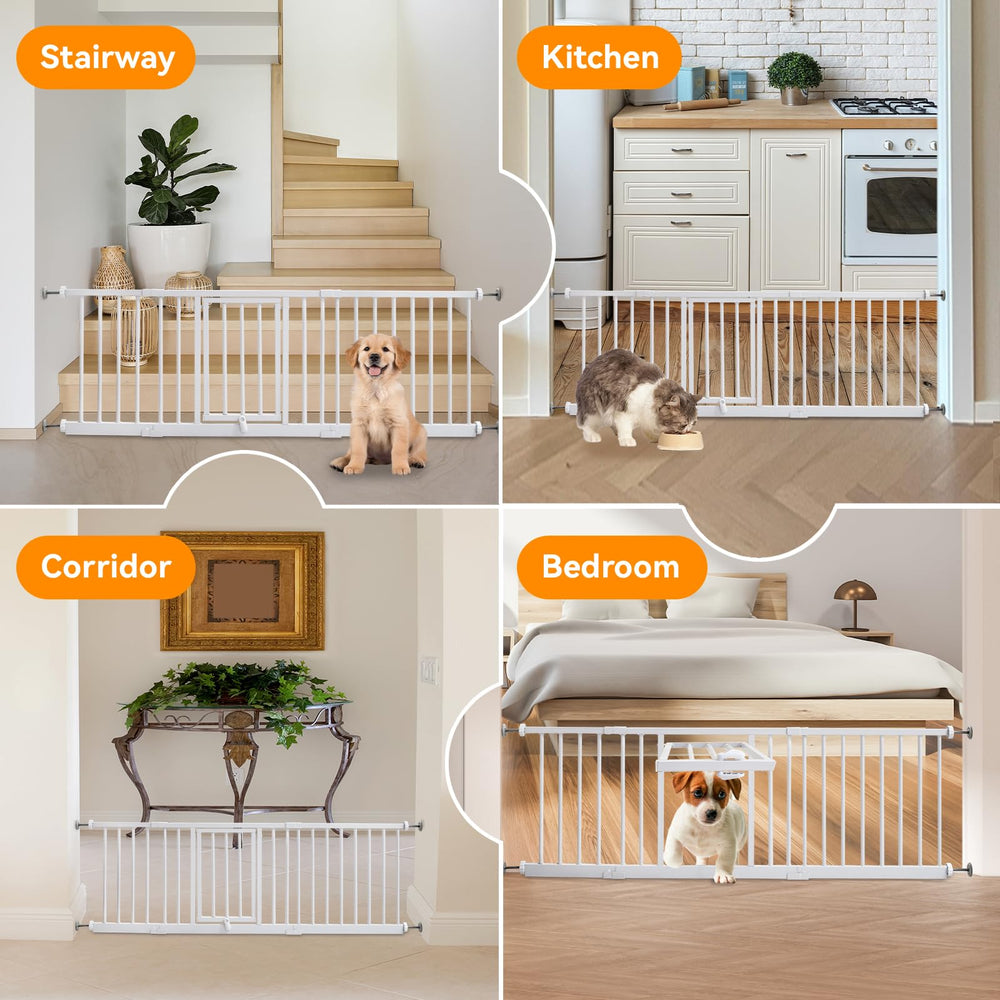 YZHDUXIU white pet gate in doorways and stairs blends with decor