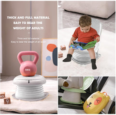 YZNlife travel potty anti-slip bottom keeps stability on slippery bathroom floors.