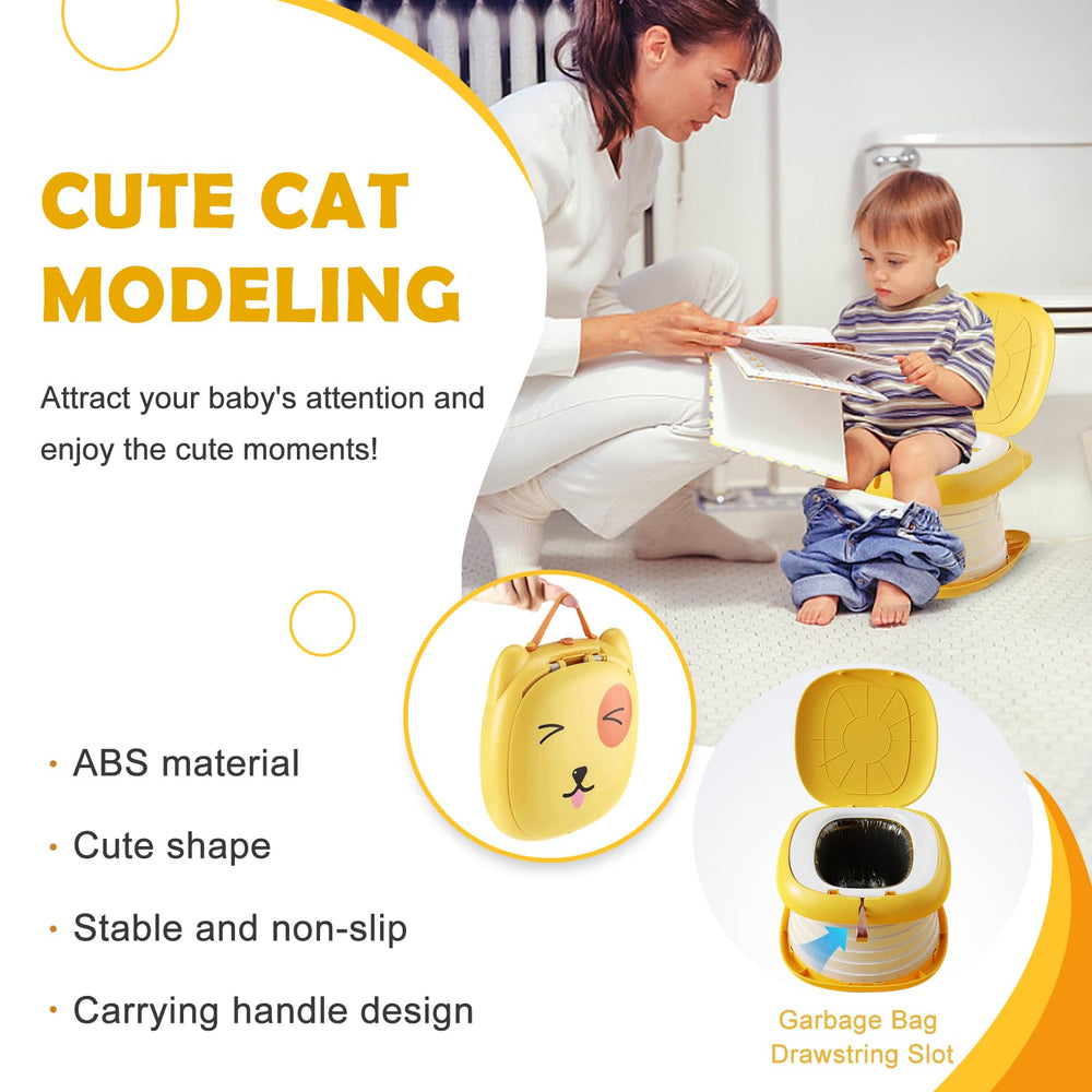 YZNlife travel potty bottom anti-slip orange prevents slips.