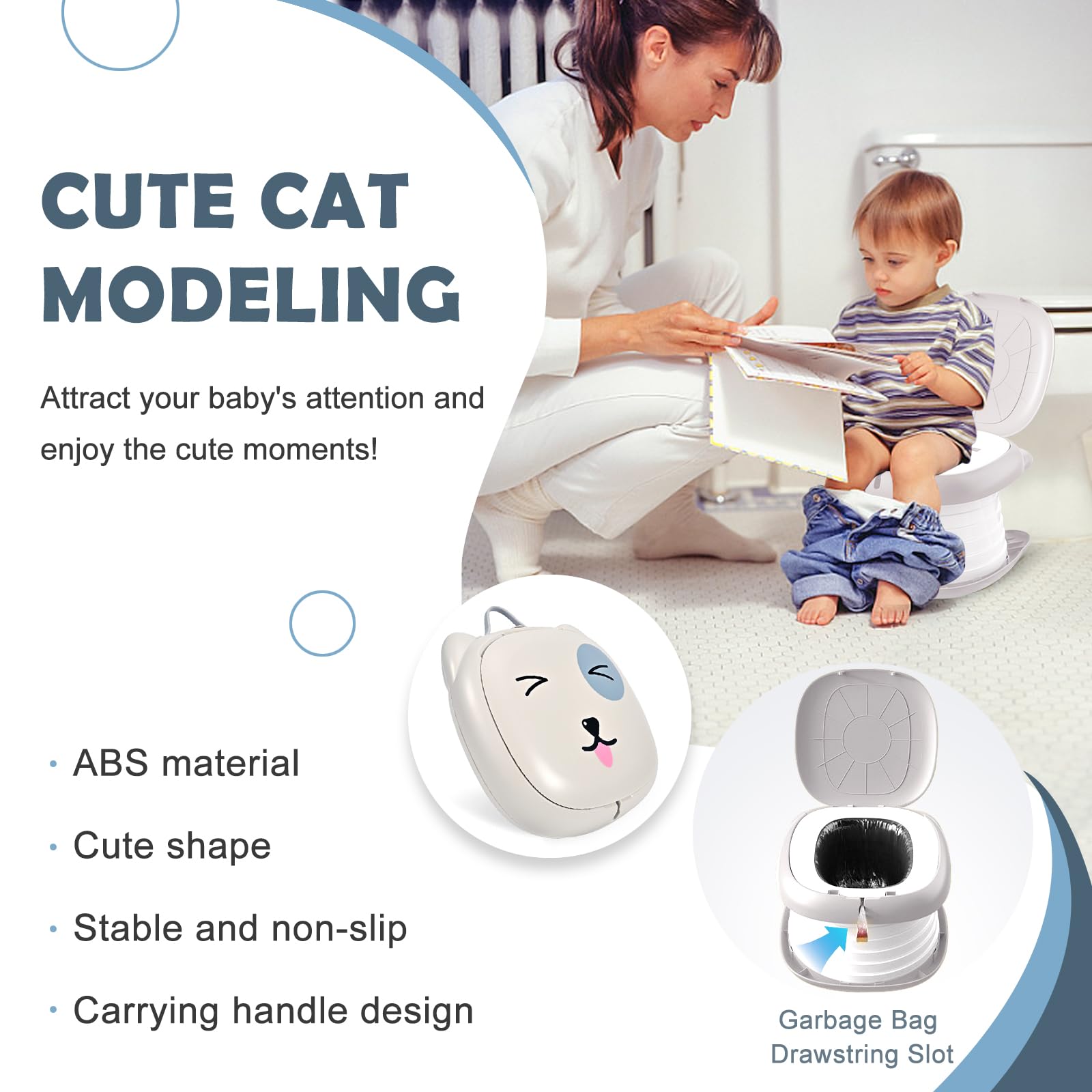 YZNlife travel potty includes carry bag for convenient transport.