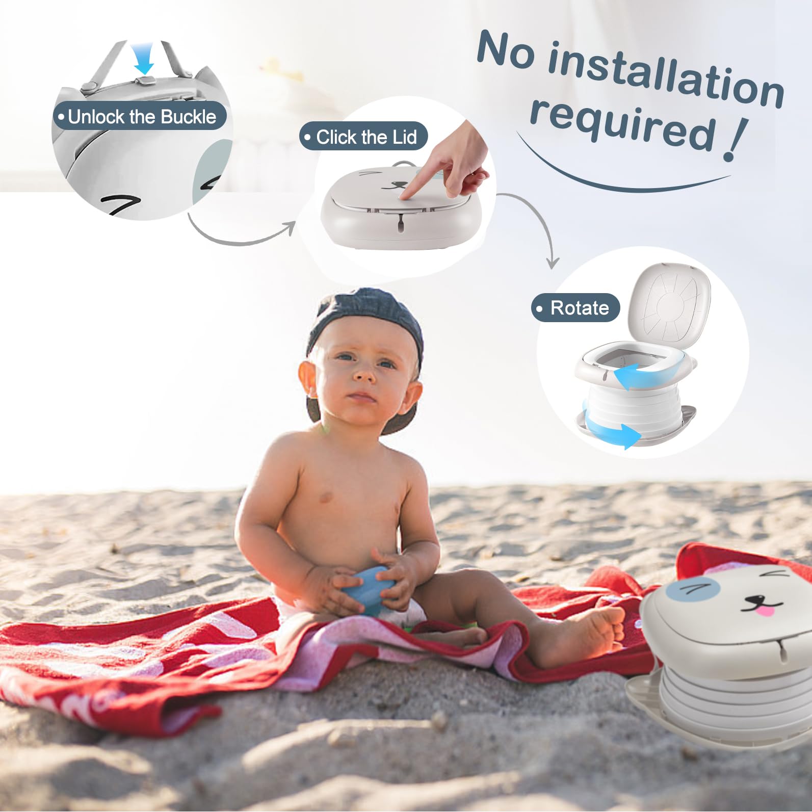 YZNlife travel potty bag-slot design simplifies changing disposable bags.