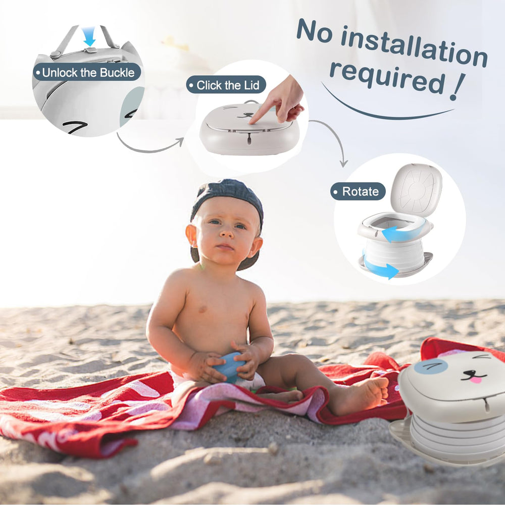 YZNlife travel potty bag-slot design simplifies changing disposable bags.