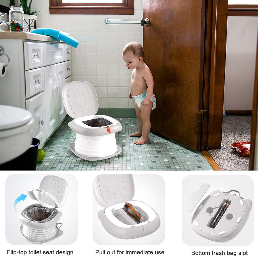 YZNlife travel potty supports up to 50 pounds for growing toddlers.