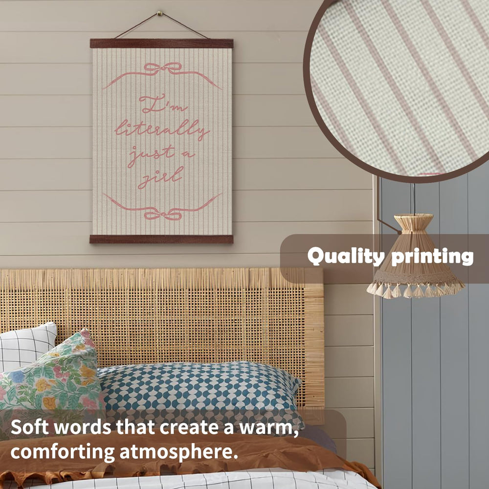 YZSLA natural pine wood hanger adds warm rustic texture to walls.
