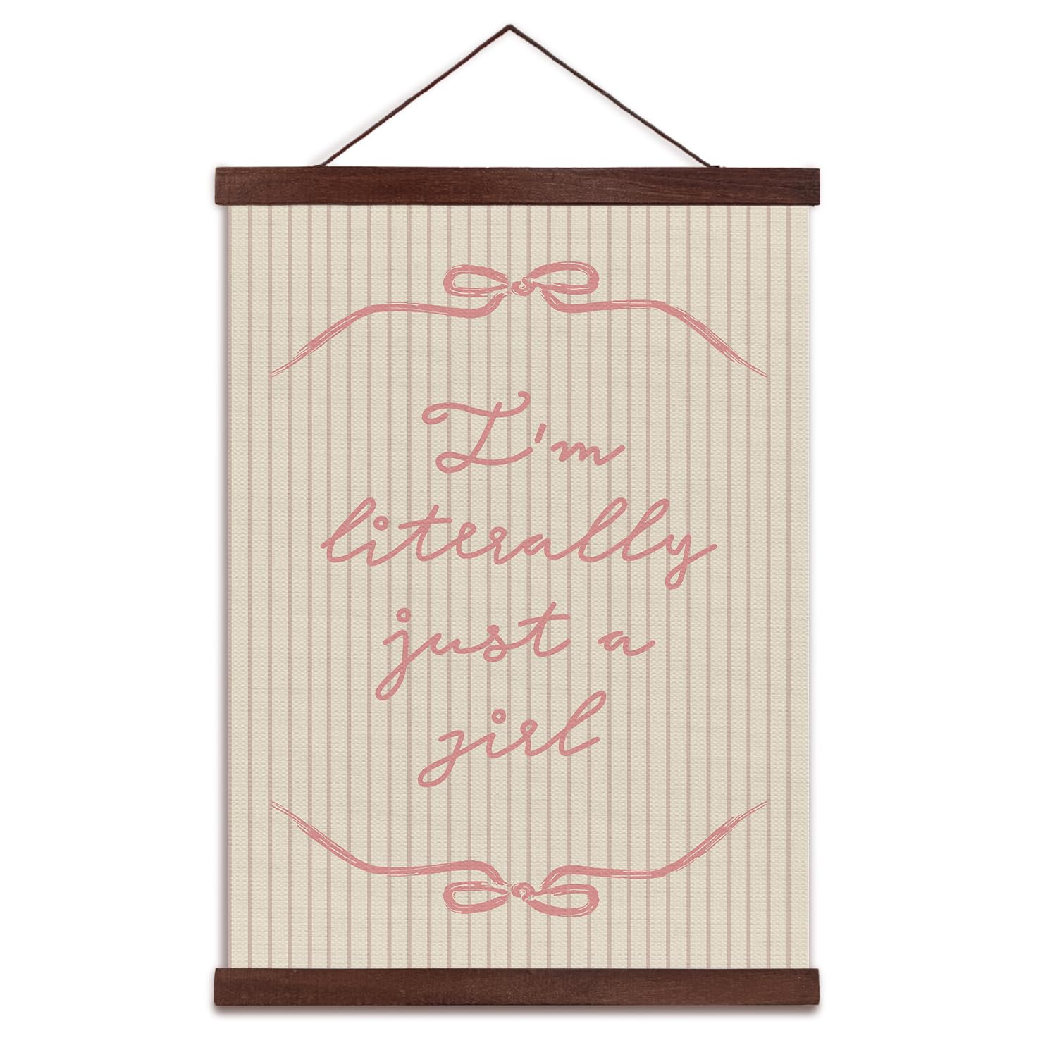 YZSLA girls room wall art with pink bow on wood hanger for nursery charm.
