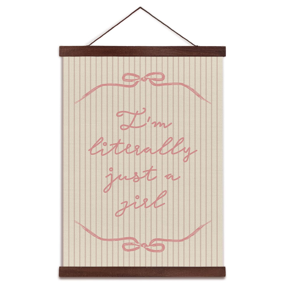 YZSLA girls room wall art with pink bow on wood hanger for nursery charm.