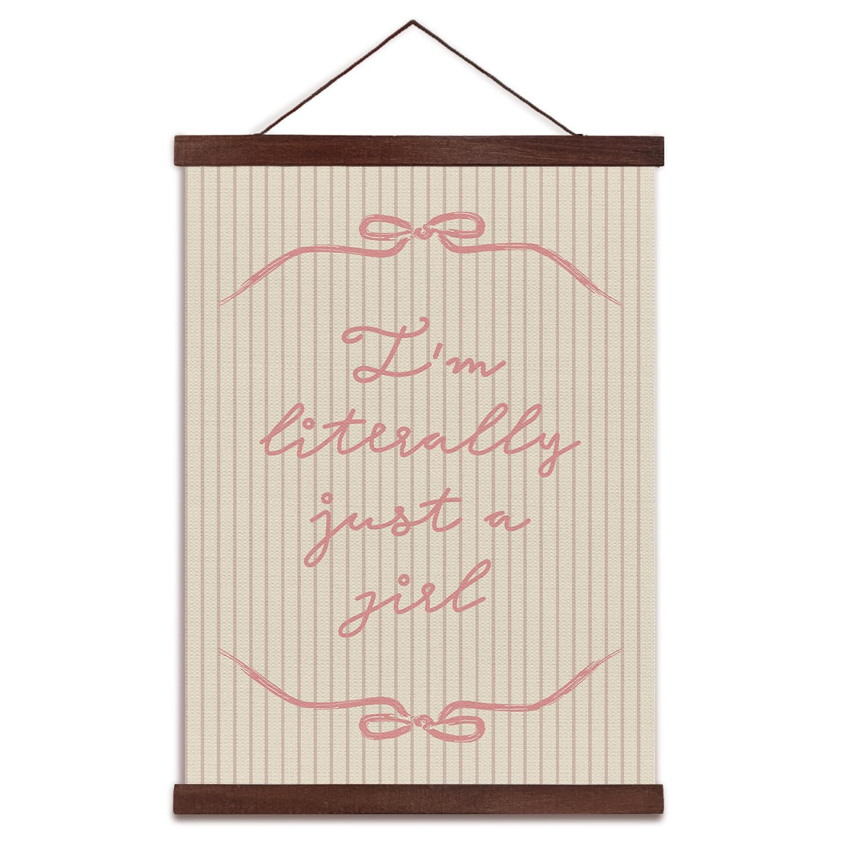 YZSLA girls room wall art with pink bow on wood hanger for nursery charm.