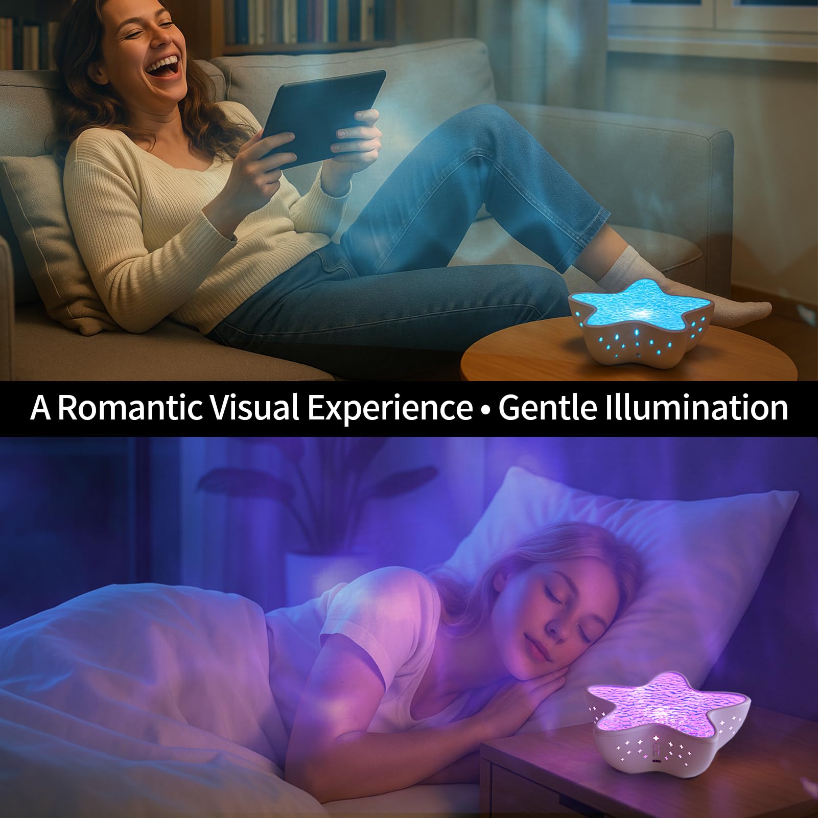 YzzYzz Galaxy Star Projector ambient light for bedrooms and living rooms.