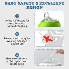 Zafflerva soft silicone spout provides gentle feeding for sensitive gums.