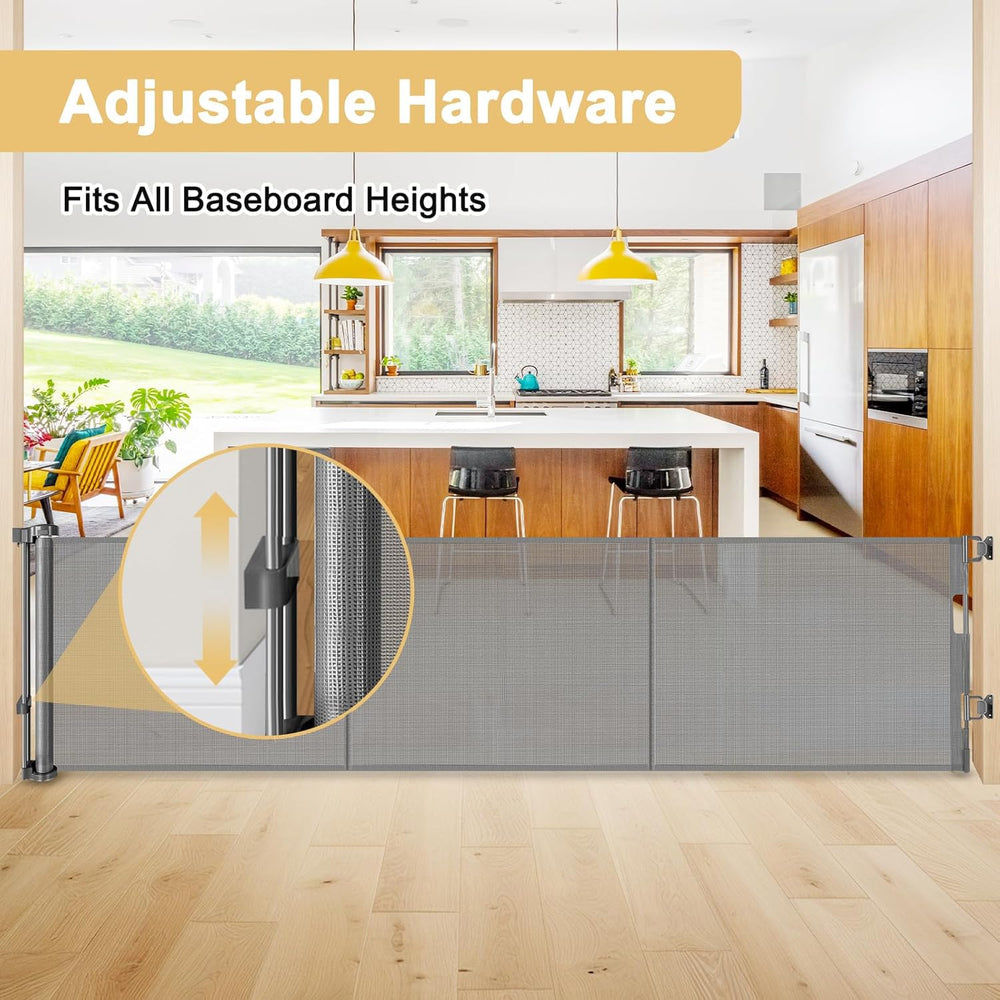 Zaguoroo adjustable hardware simplifies installation across baseboards and uneven walls.