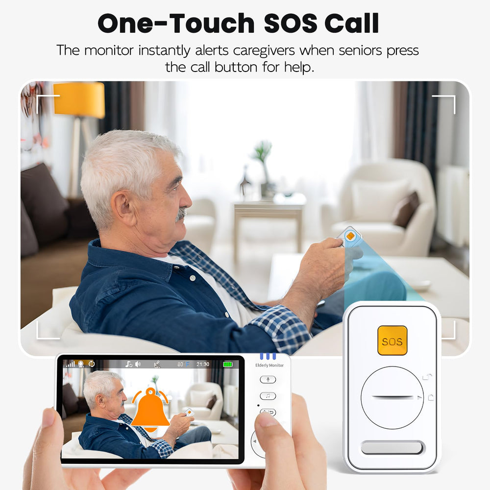 Zaguoroo Elderly Monitor call button ready to alert caregiver