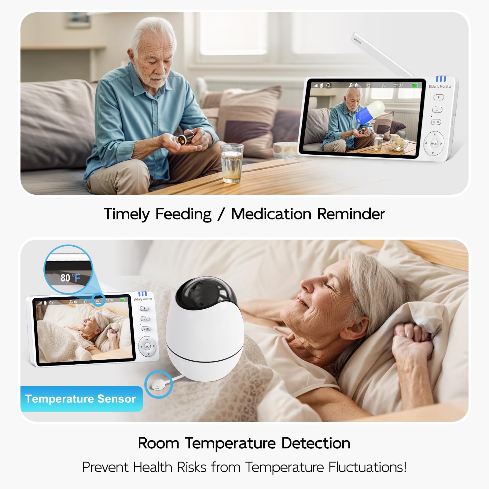 Zaguoroo Elderly Monitor VOX mode conserves power while staying responsive