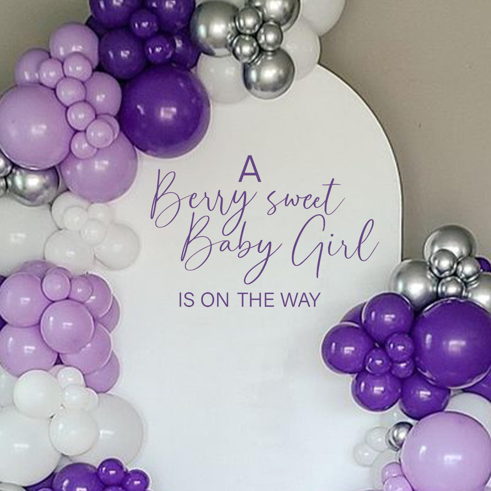 ZAIBIANHAO Berry Sweet Baby Girl decal on wall adds charming welcome to the baby shower