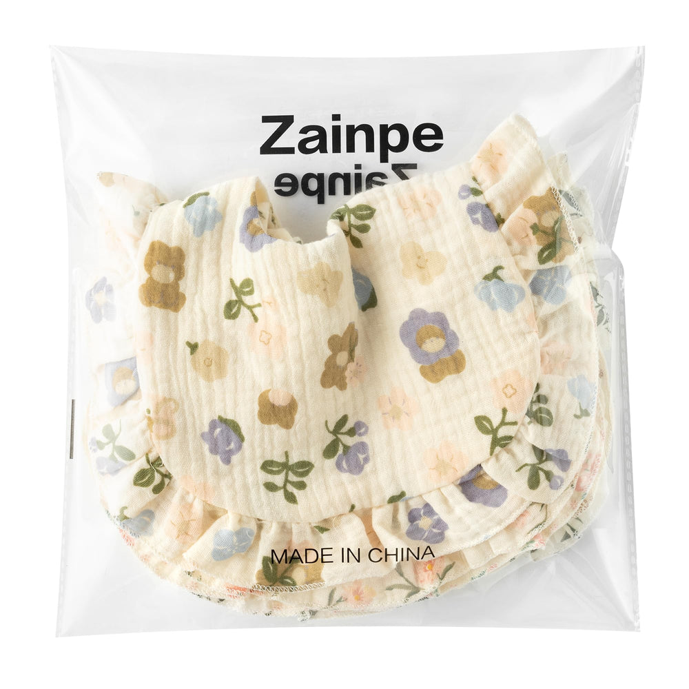 Zainpe bandana burp cloth in pink tones for mess-friendly days.