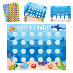 Zainpe Ocean Animals Potty Chart flow chart shows progress with marine stickers