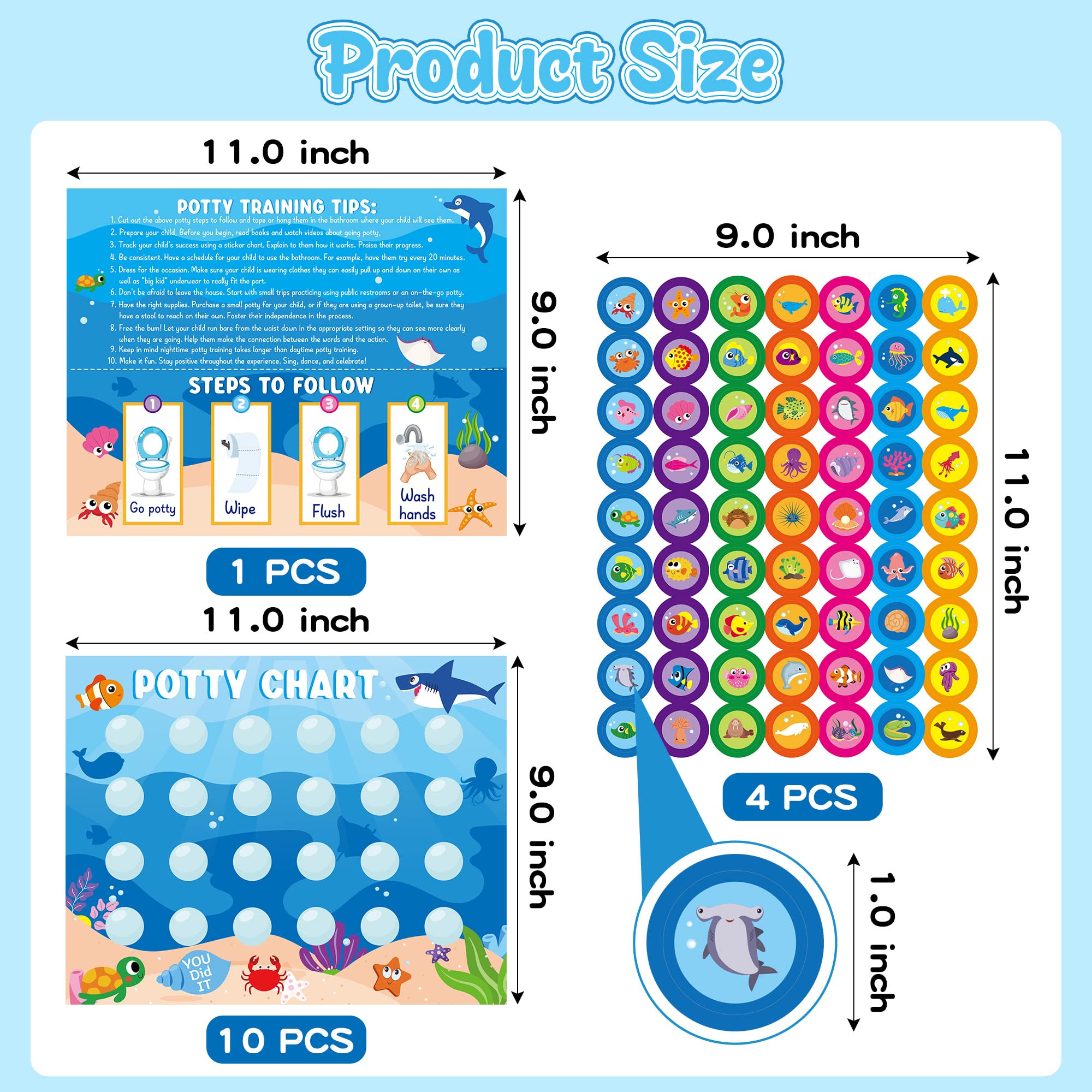 Zainpe Ocean Animals Potty Chart reward charts motivate toddlers to earn rewards