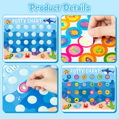 Zainpe Ocean Animals Potty Chart sticker sheets with sea creature stickers