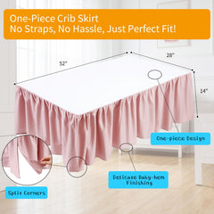 Zaizaihome crib bed skirt delicate edges protect baby's skin during changes