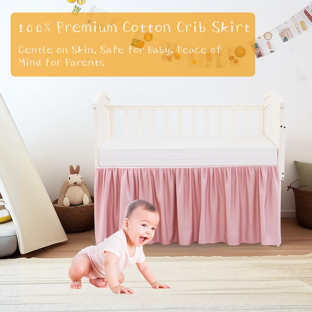 Zaizaihome crib bed skirt hides under-bed storage for a tidy nursery look