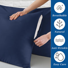 Zaizaihome navy blue pillow protector 13x18 for durable toddler pillow protection.