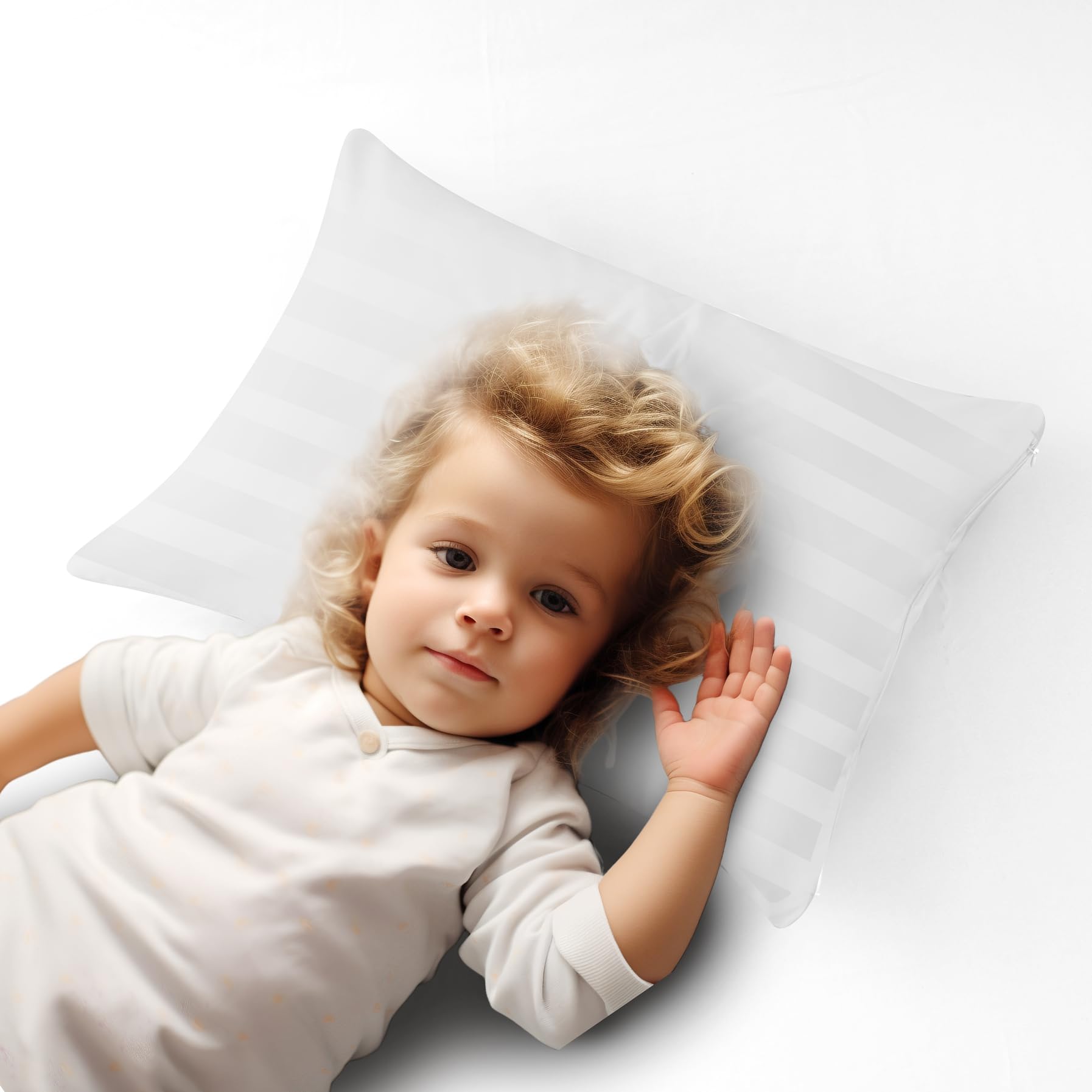 Zaizaihome toddler pillow protector stripe white 13x18 guards against dust for better sleep