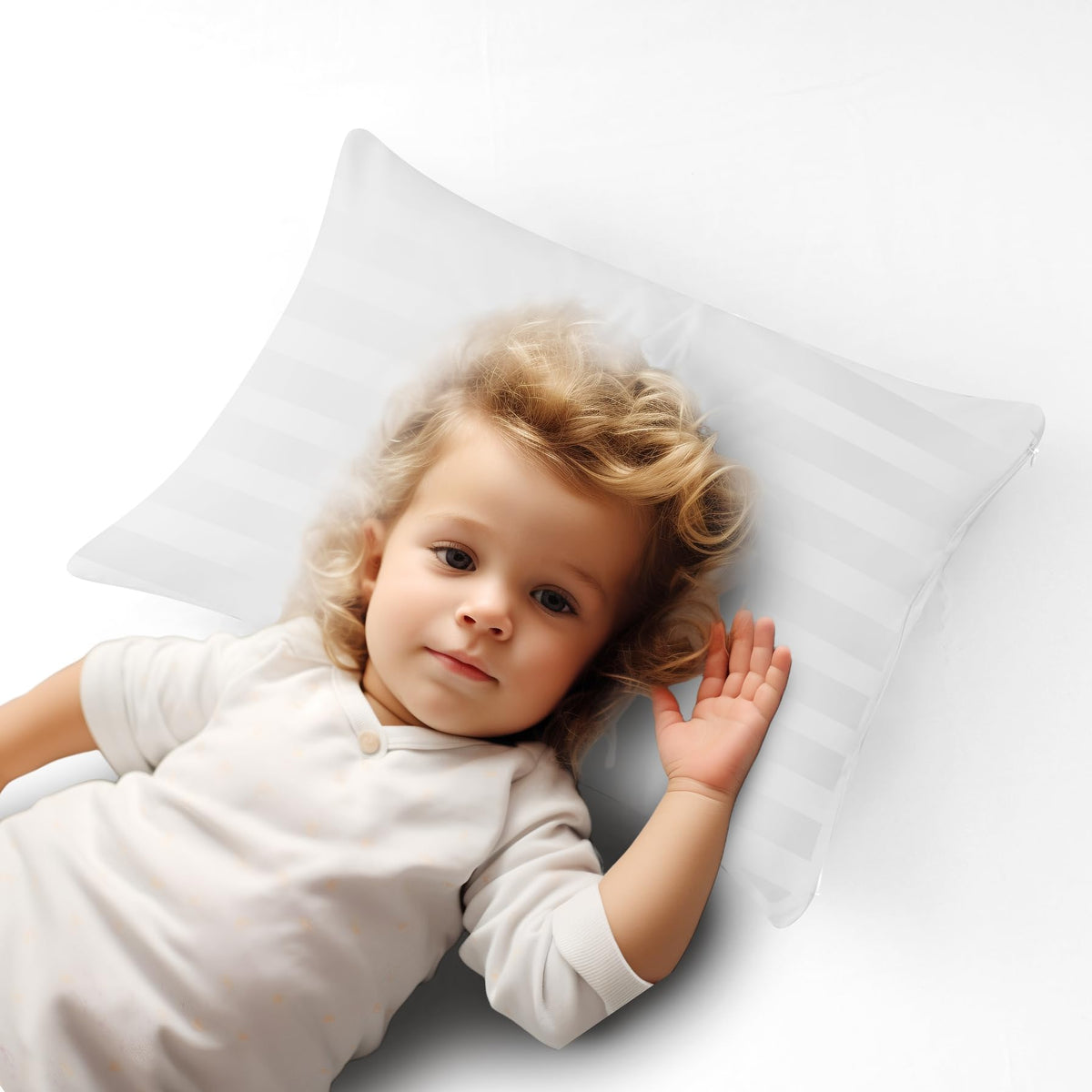 Zaizaihome toddler pillow protector stripe white 13x18 guards against dust for better sleep
