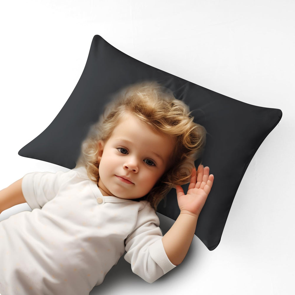 Zaizaihome toddler pillow protector zippered closeup showing protective cover