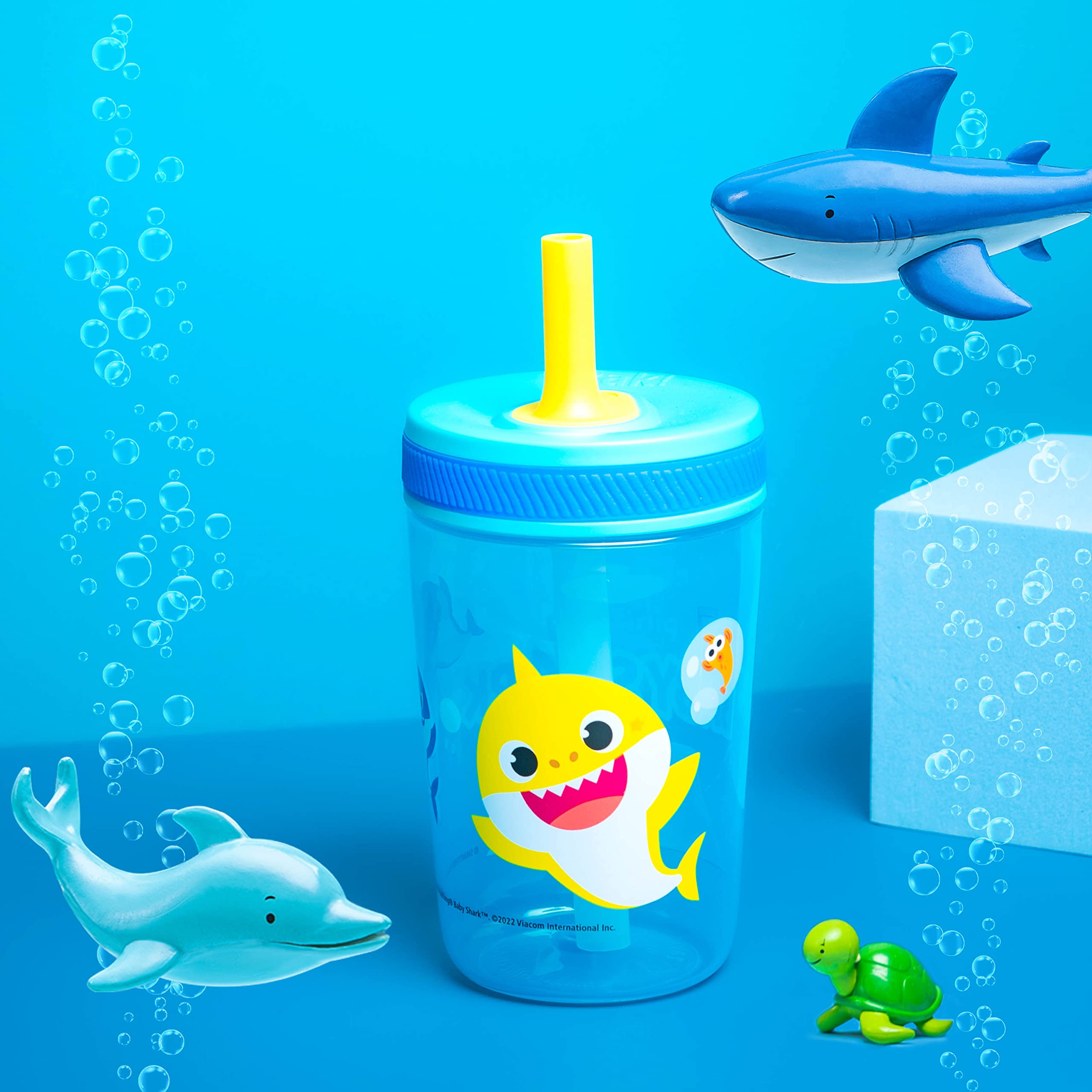 Durable plastic Zak Designs tumbler set is dishwasher-safe for quick cleaning