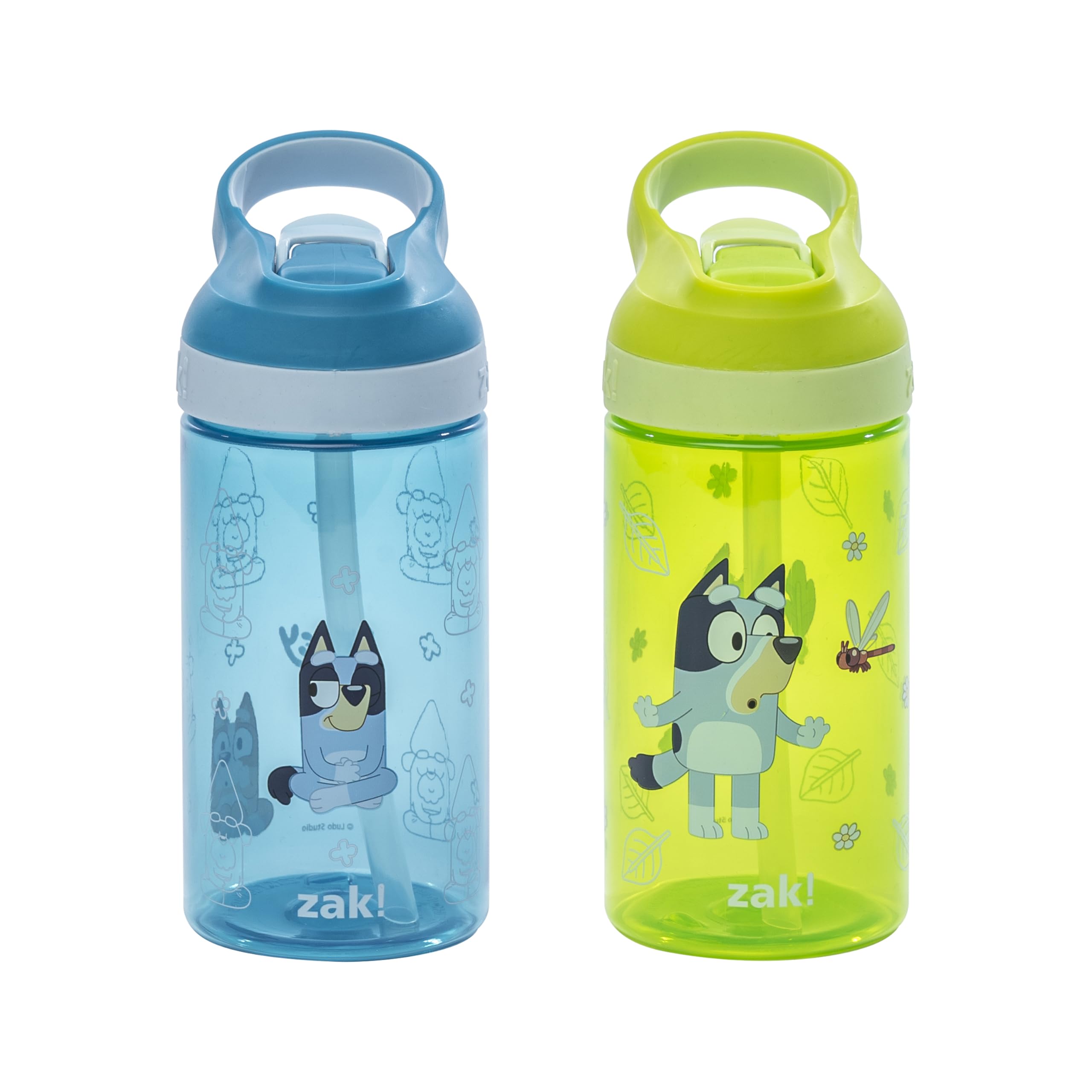 Zak Designs Bluey Atlantic 16oz bottle front view for on-the-go hydration.