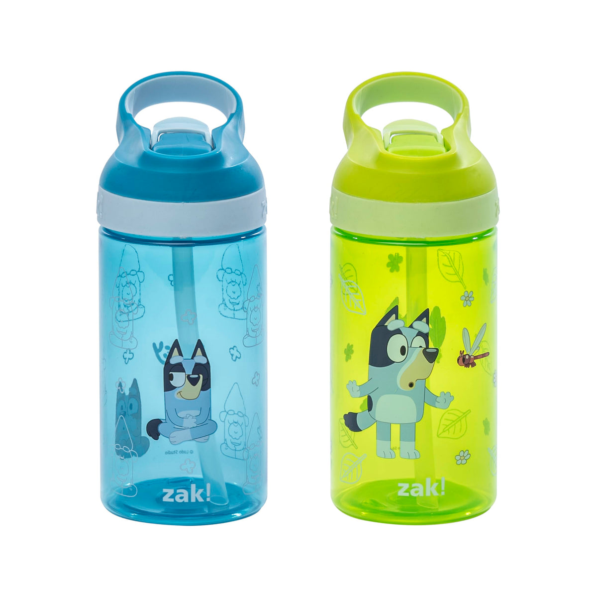 Zak Designs Bluey Atlantic 16oz bottle front view for on-the-go hydration.