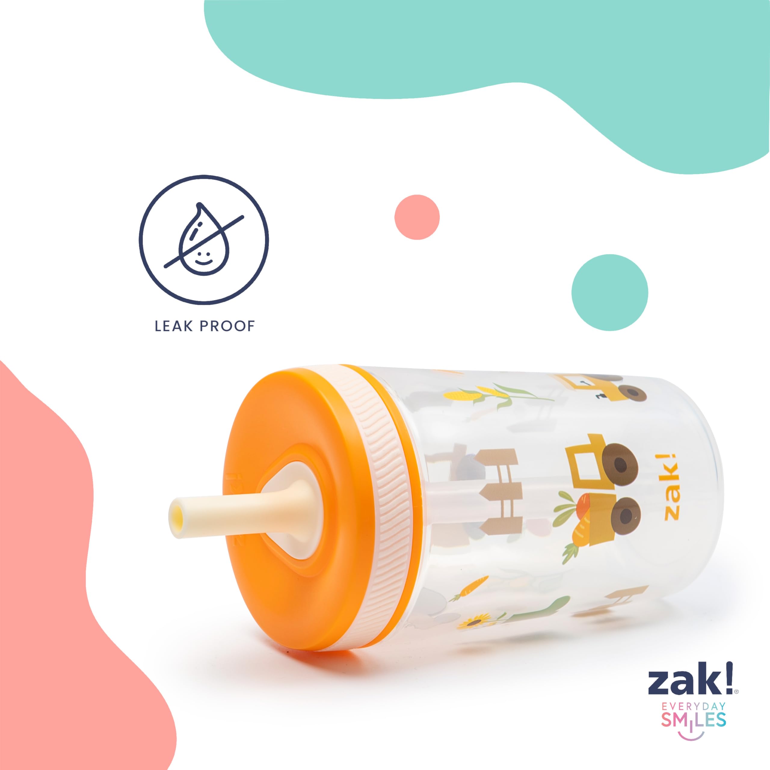 Zak Designs Bluey Kelso toddler cups leak-proof design, close-up of straw valve.