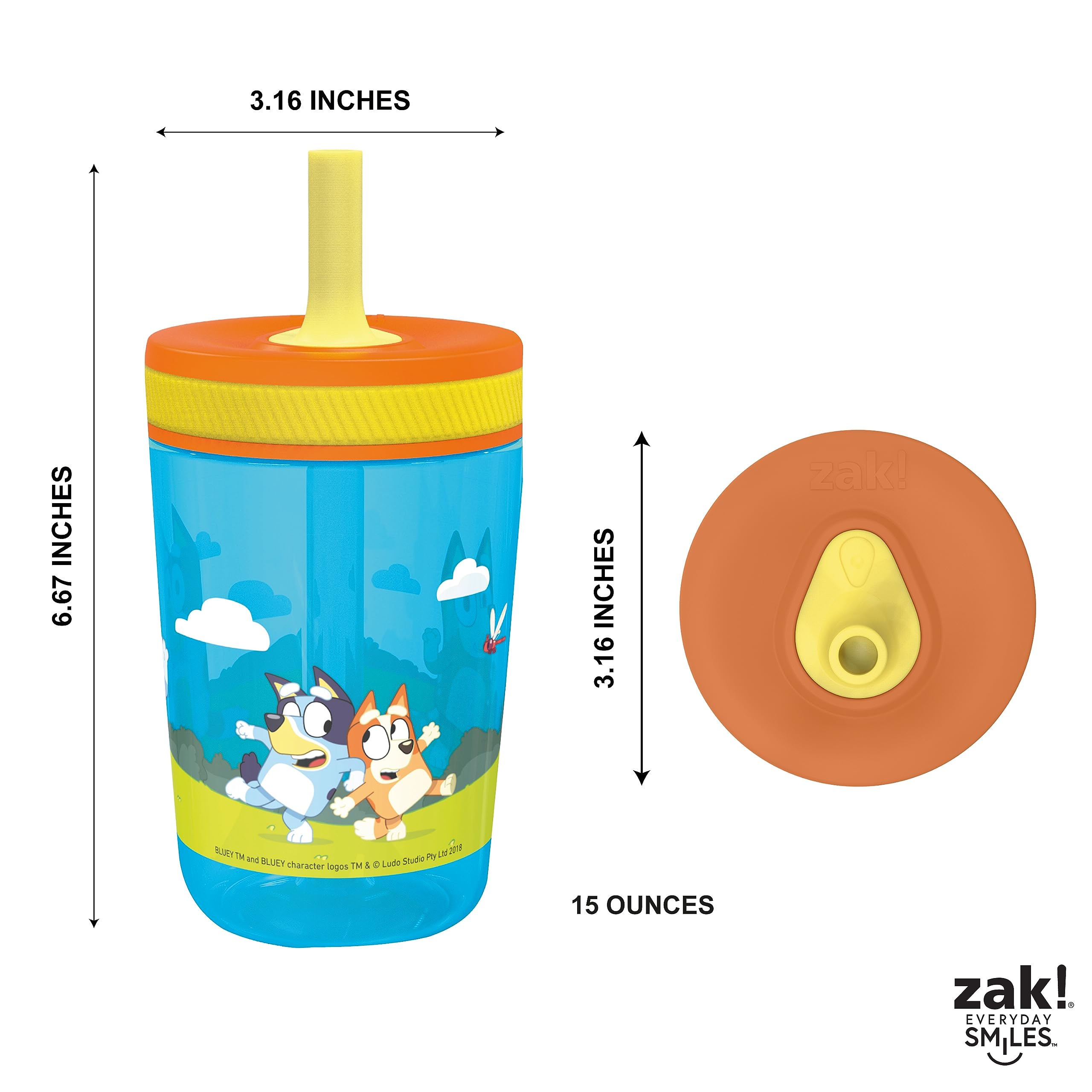 Zak Designs Bluey Kelso tumbler kid-friendly design for hydration