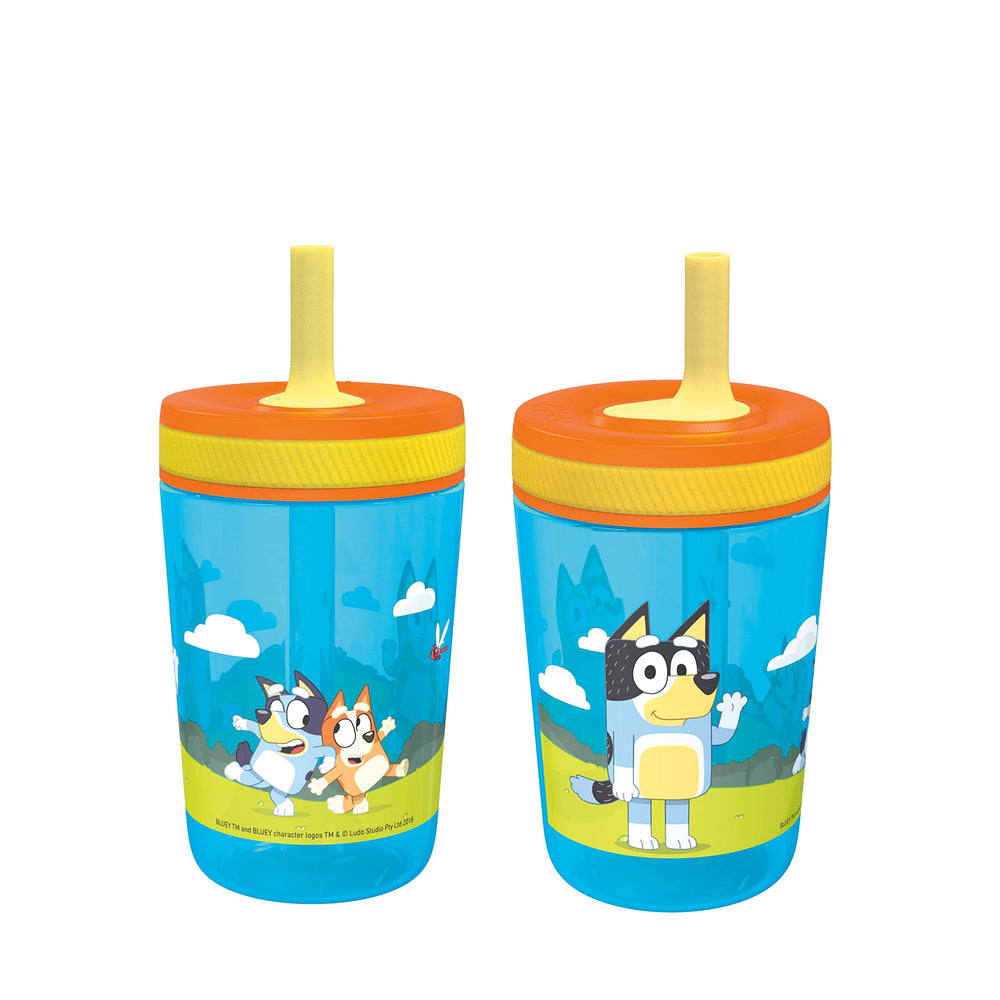 Zak Designs Bluey Kelso tumbler lid close-up showing leak-proof travel-friendly design