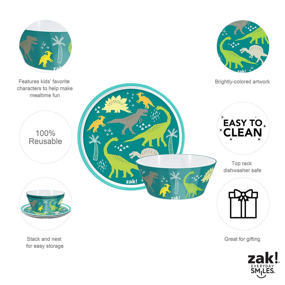 Zak Designs Dinosaur water bottle, convenient on-the-go hydration.