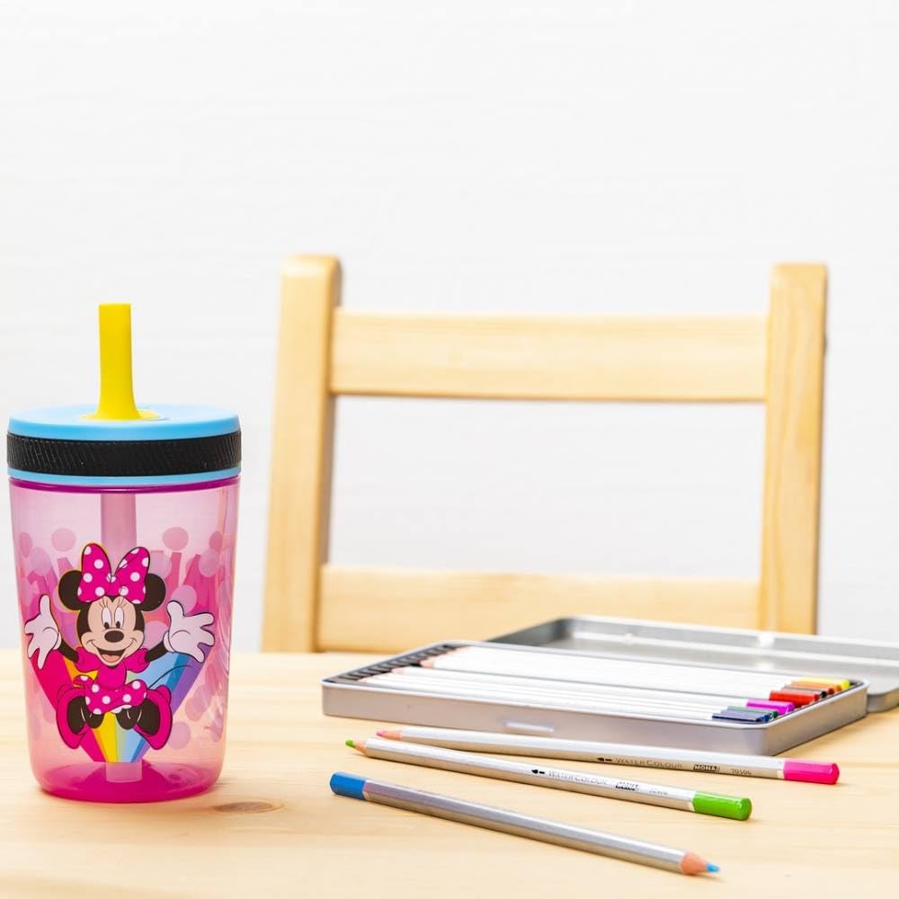 Zak Designs Kelso tumbler features silicone straw for safe sipping.