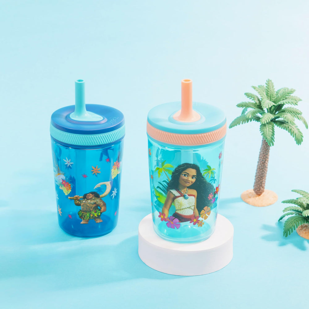 Zak Designs Moana 2 pack toddler cups for home use with durable plastic