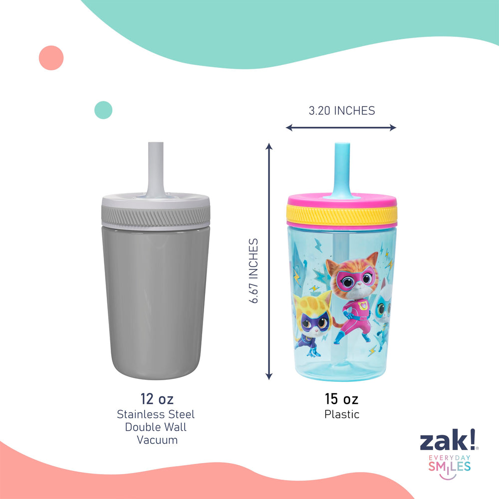 Zak Designs Disney SuperKitties Kelso tumbler care instructions for cleaning