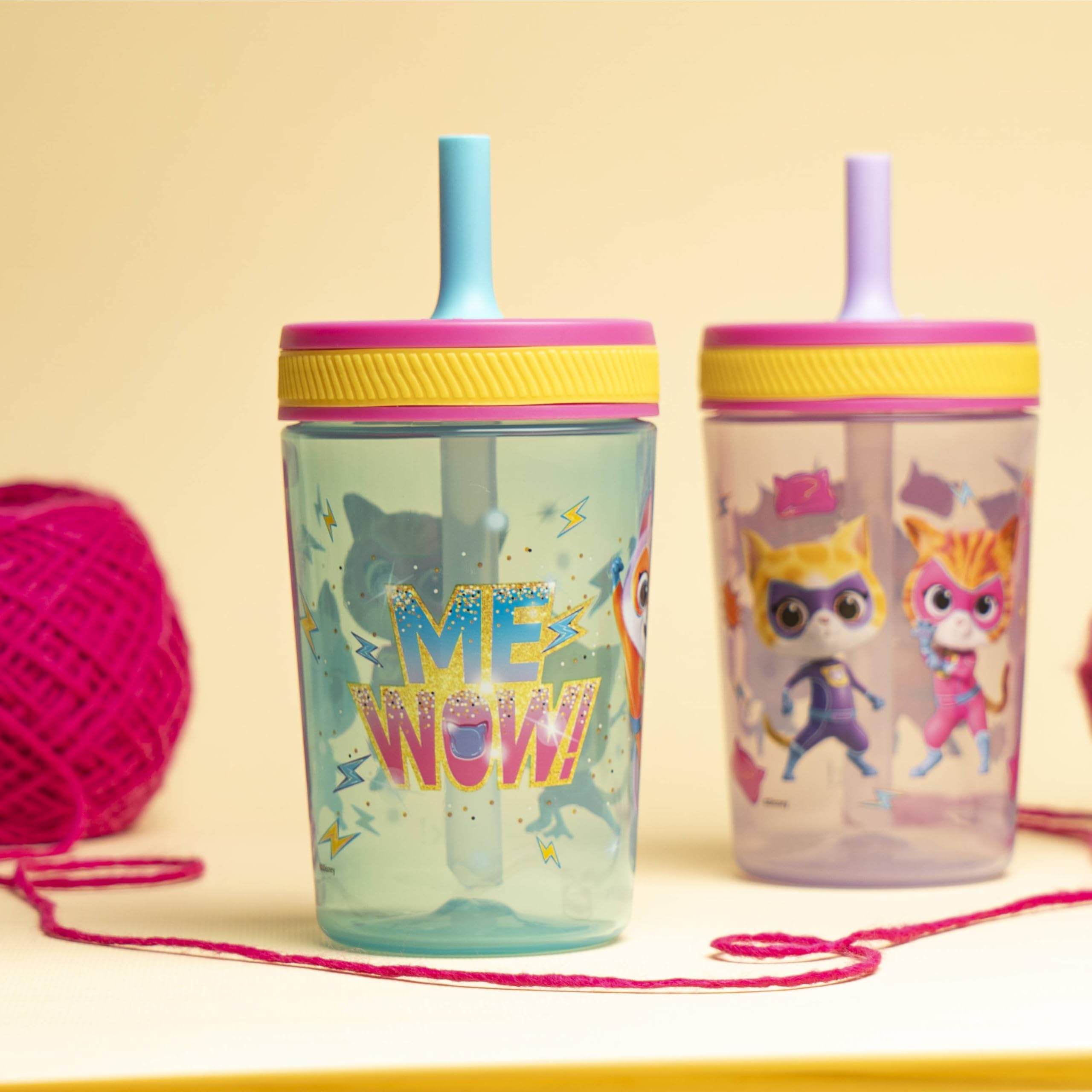Zak Designs Disney SuperKitties Kelso tumbler gift-ready packaging and design