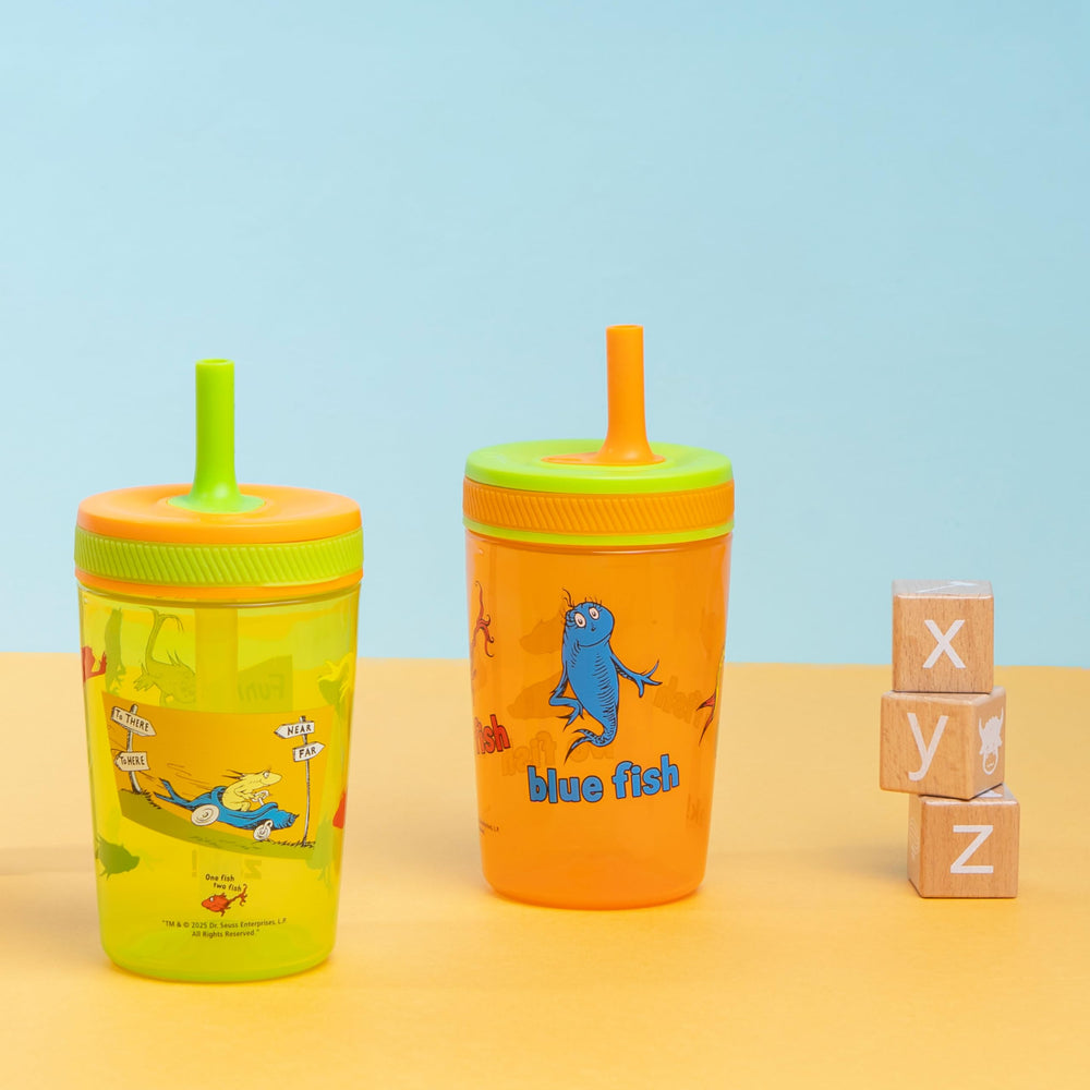 Zak Designs Dr. Seuss One Fish Two Fish cups easy-clean.