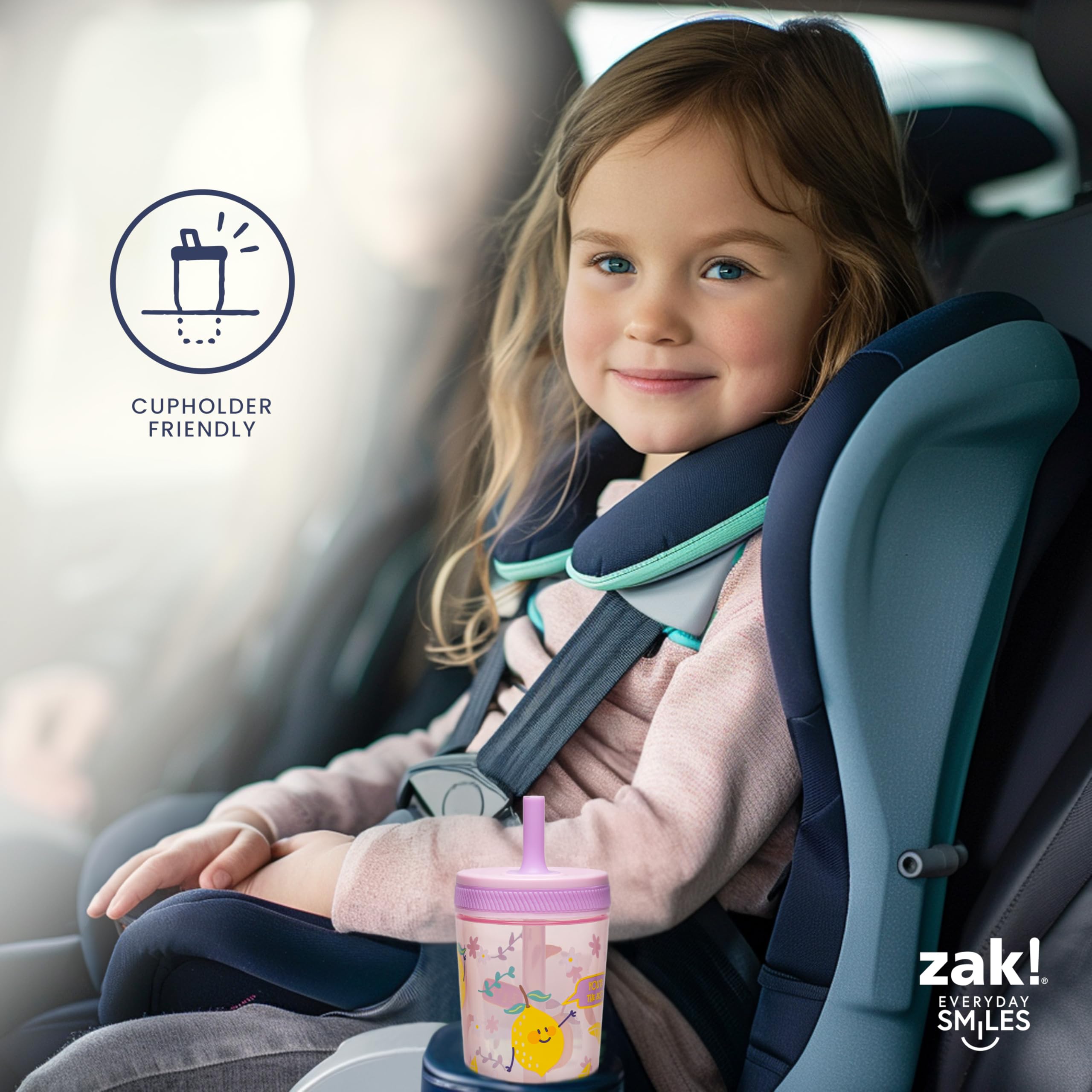 Cup holder-friendly size in car on-the-go setup.