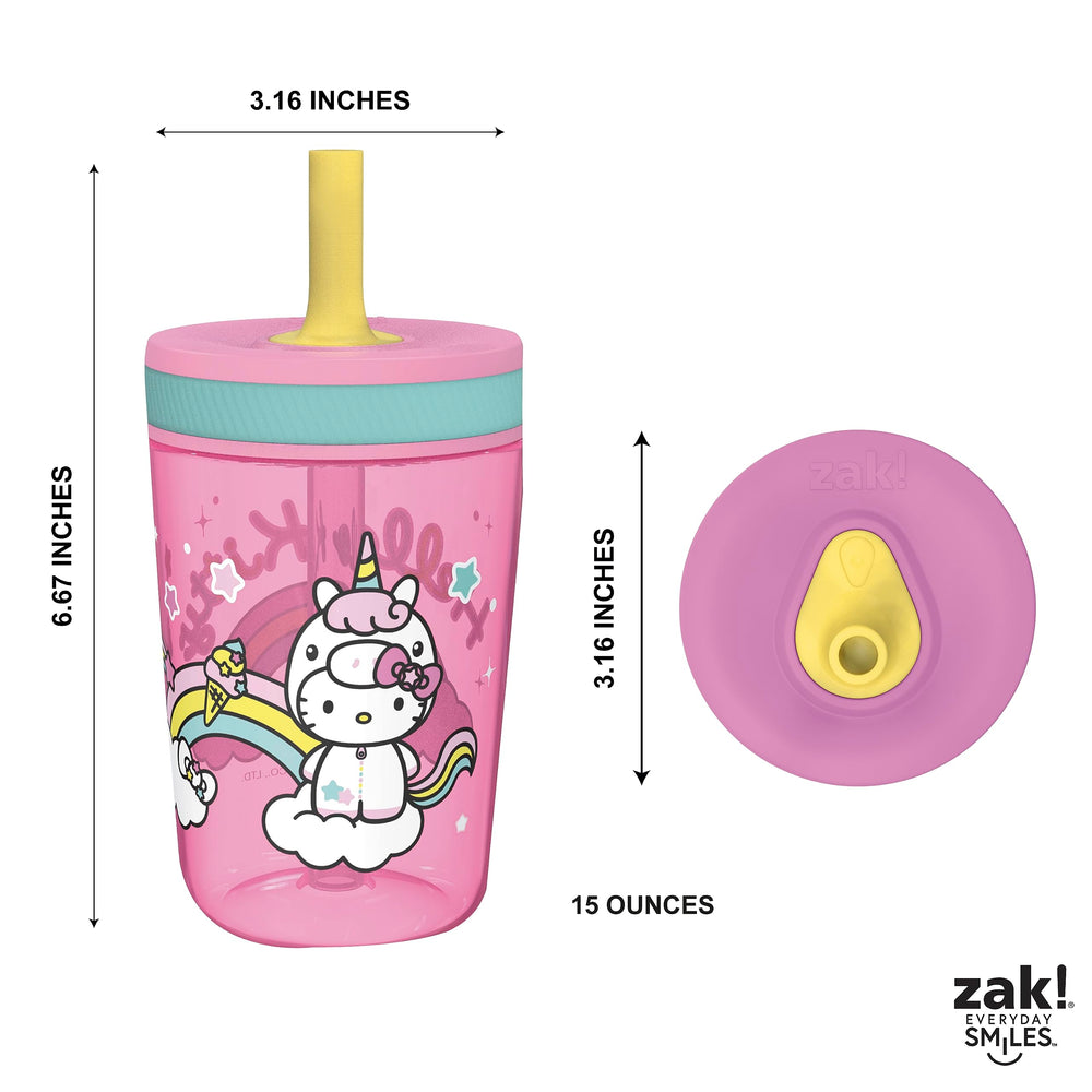 Zak Designs Hello Kitty Kelso travel-friendly tumbler fits car cup holders
