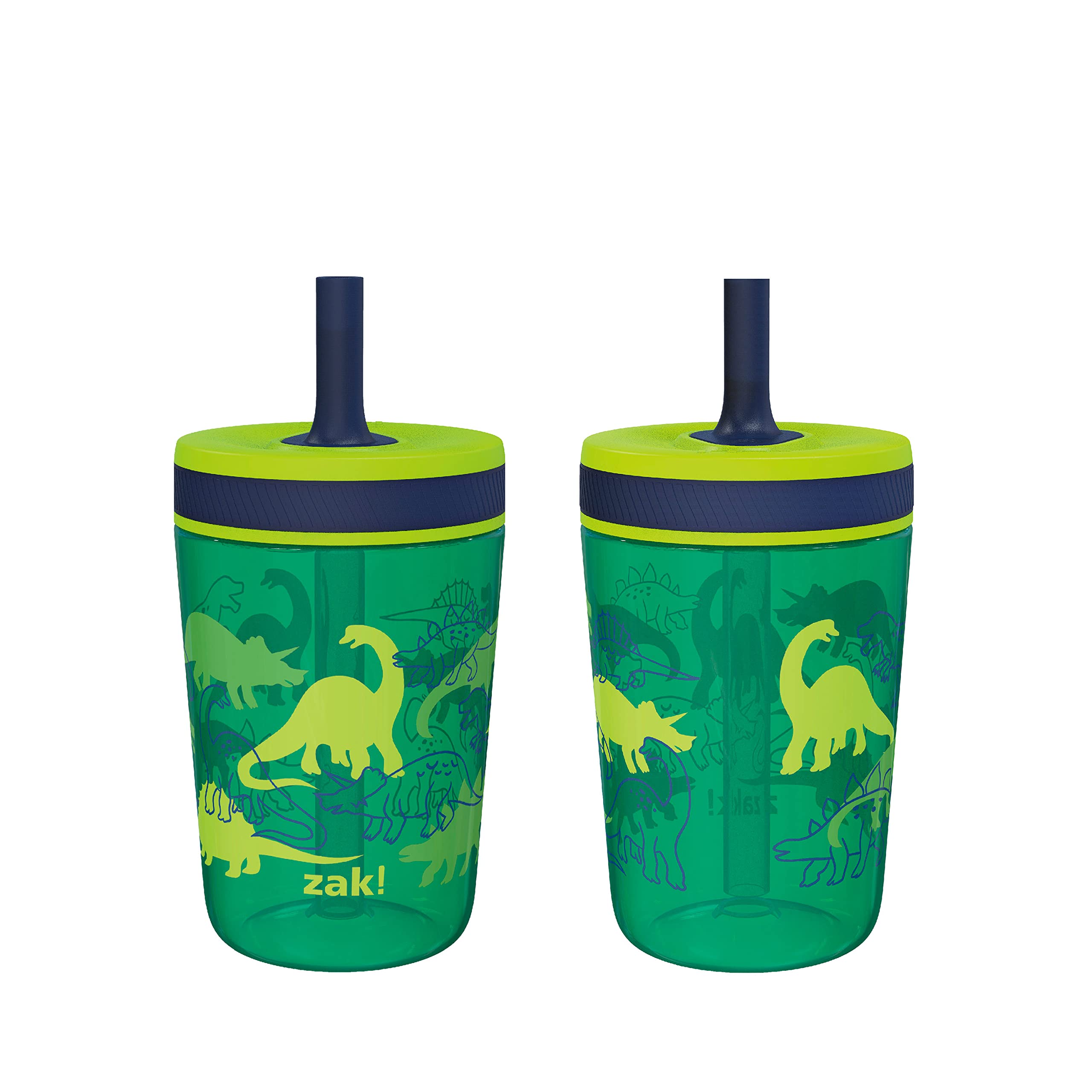 Zak Designs Kelso 15 oz tumbler with Dino Camo and leak-proof lid for kids on the go.