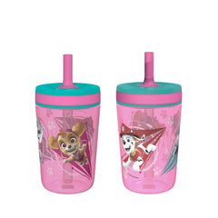 Zak Designs Kelso tumbler with Paw Patrol Skye and Everest for kid-friendly hydration.