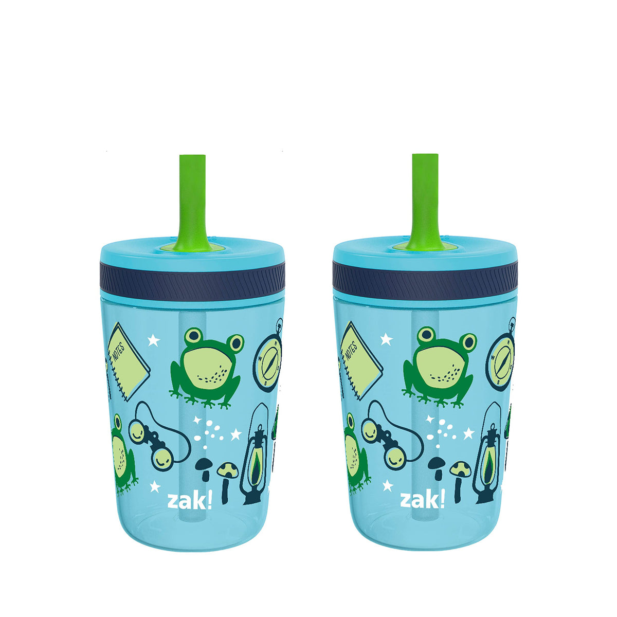 Zak Designs Kelso 15 oz tumbler set in Campout colors for kids' daily hydration.