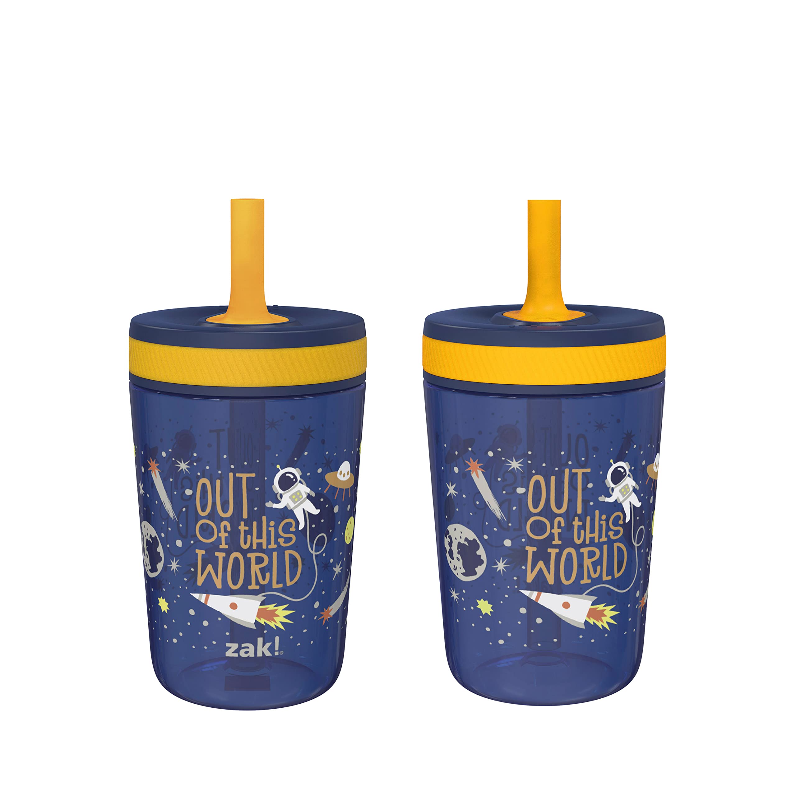 Zak Designs Kelso 15oz space tumbler with leak-proof lid-straw for spill-free drinking
