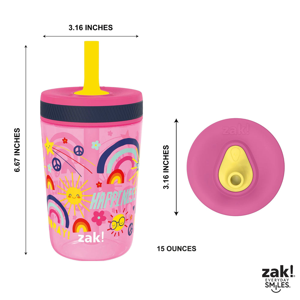 Colorful kid friendly design of Zak Kelso tumbler set