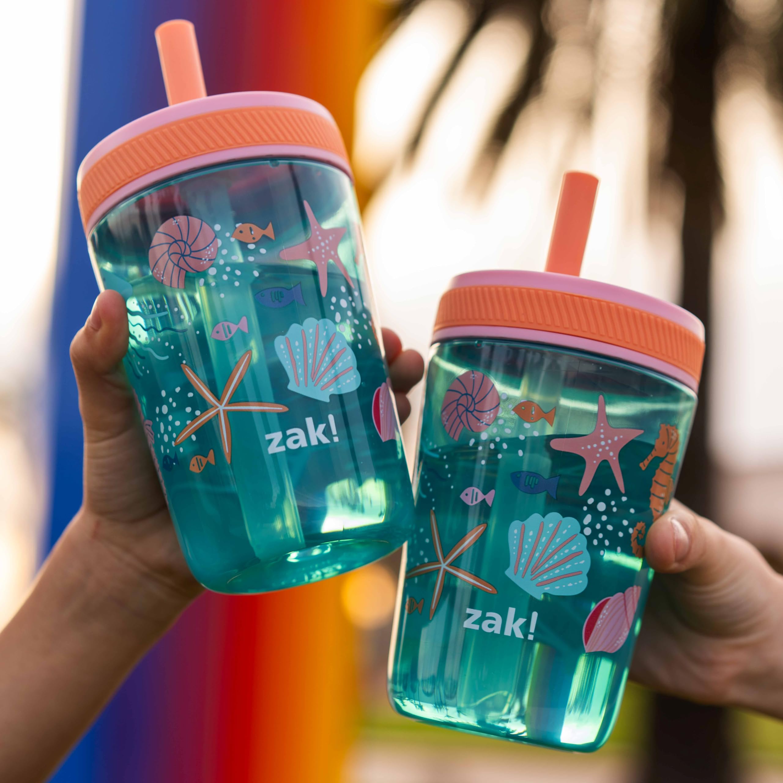 Zak Designs Kelso silicone straw close-up showing soft sip for kids.
