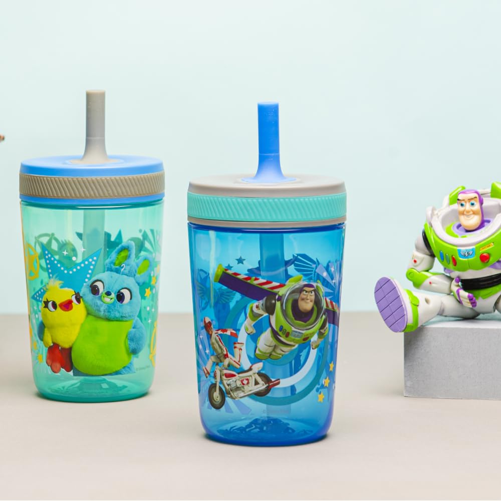 Zak Designs Kelso Woody and Buzz graphics on the tumblers boost kids' drink enthusiasm.