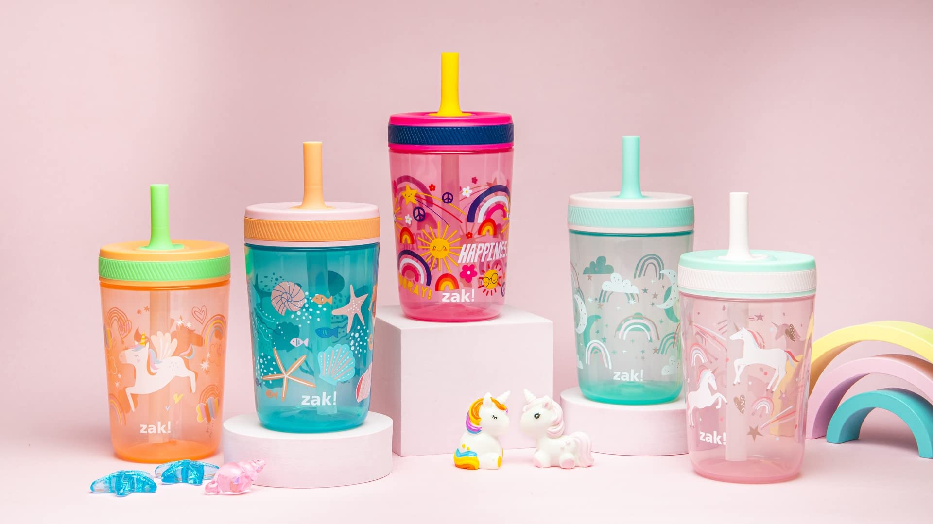 Zak Designs Kelso two-pack cups ideal for siblings and shared routines.