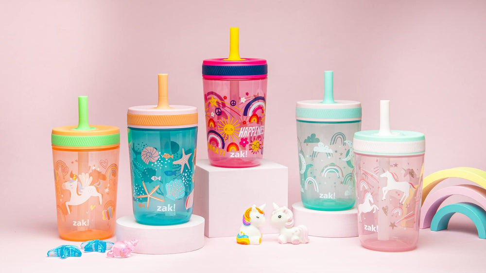 Zak Designs Kelso two-pack cups ideal for siblings and shared routines.